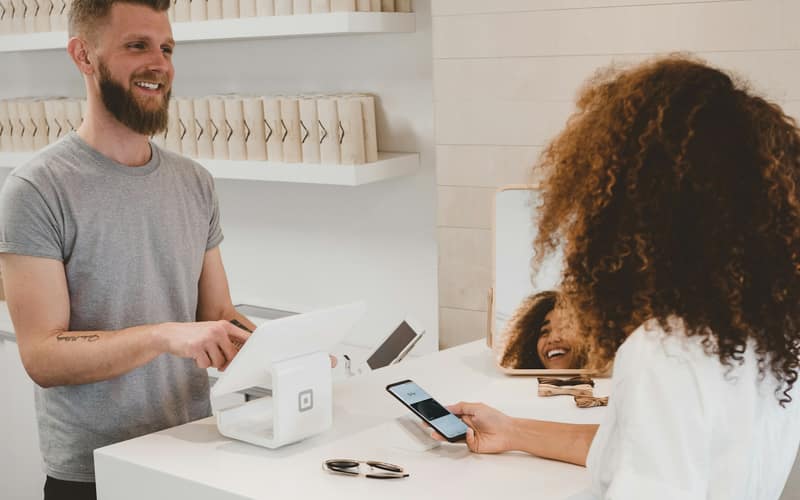 Card payment being made at a point-of-sale terminal