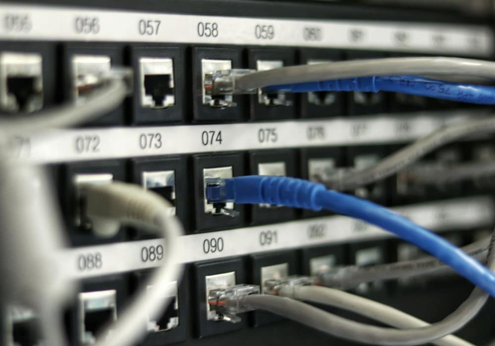 Network switch with neatly patched cables